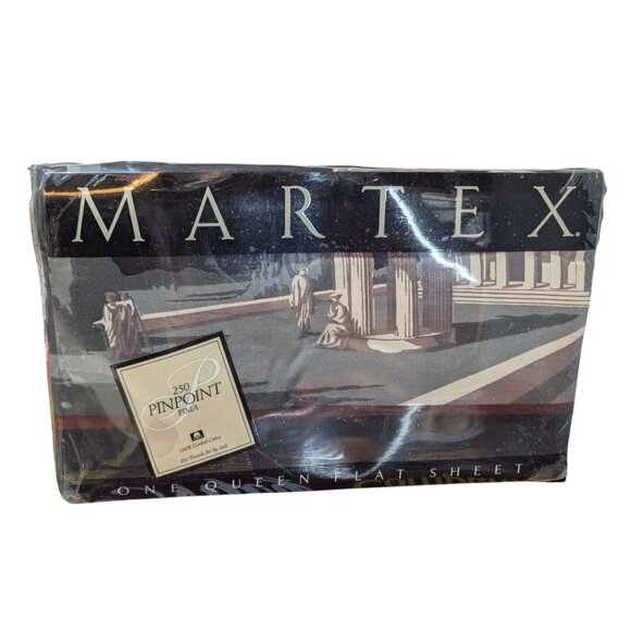 Martex 250 Thread Count Pinpoint Percale Queen Flat Sheet By Robert A.M. Stern H - Picture 1 of 3